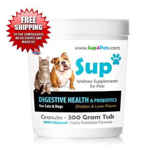 <b>Digestive Health plus Probiotics </b>for Cats and Dogs<br>(300 Gram Tub of Granules)